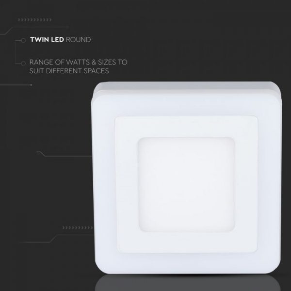 8W LED Surface Twin Panel - Square