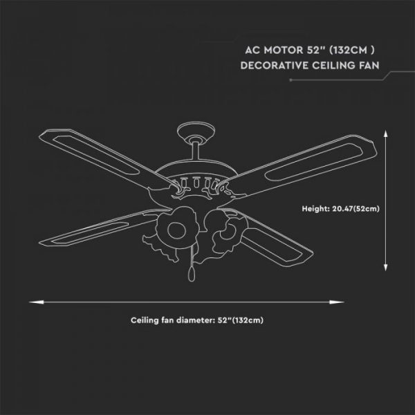 52-inch 3-speed ceiling fan