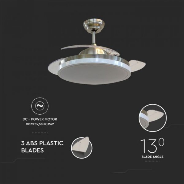 35W 5 Speed Ceiling Fan with 3 PC Plastic Blades