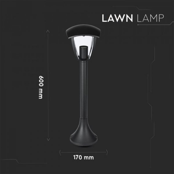 Garden Lamp 600mm IP44 Black