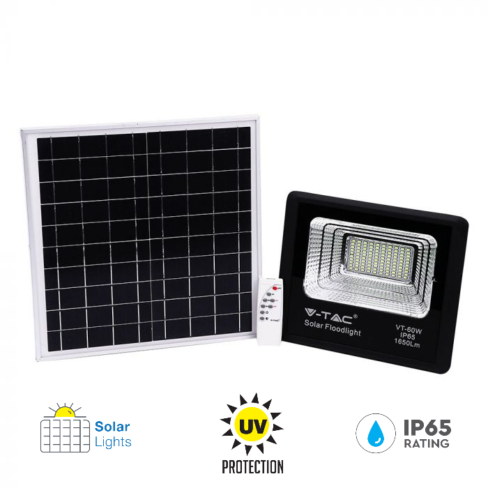 20W Solar Panel LED Floodlight with Remote Control and 5 Meter Wire