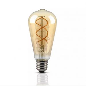 5W Amber LED Bulb Dimmable - Curve Filament - ST64 - 2200K (warm white)
