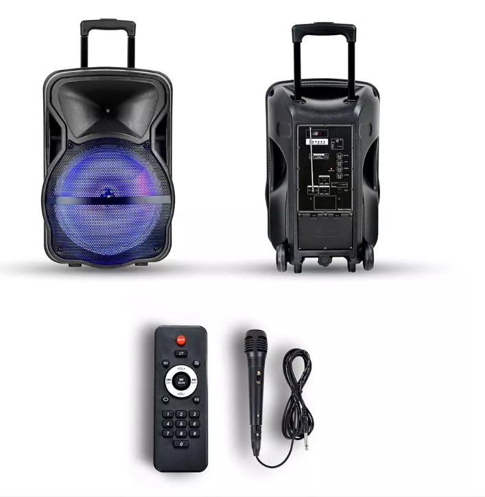 35W Rechargeable Trolley Speaker with Wired Microphone