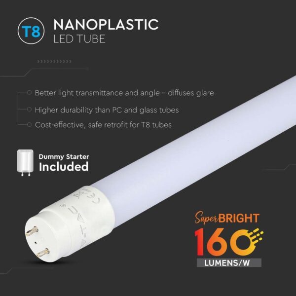 7W LED Tube 60cm T8 Nano Plastic