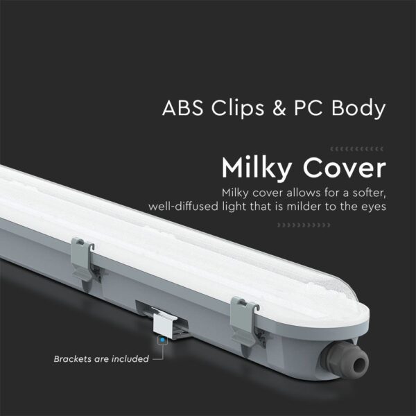 36W LED Waterproof Fitting 4 feet 120cm Milky Cover