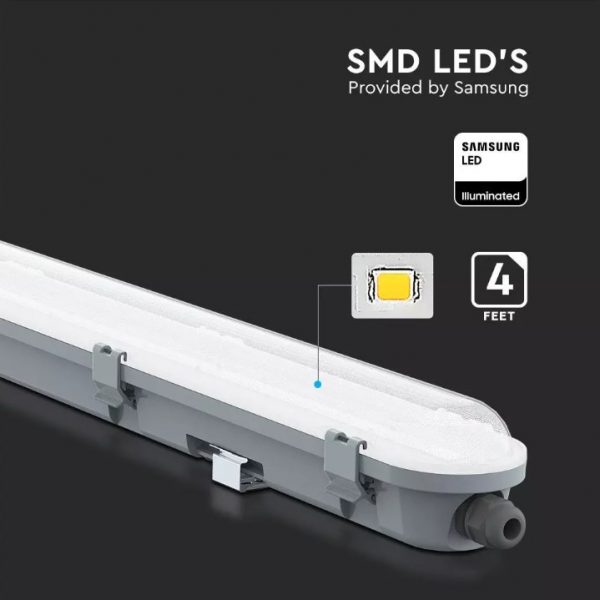 36W LED Waterproof Fitting 4 feet /120cm - Milky Cover - Samsung Chip