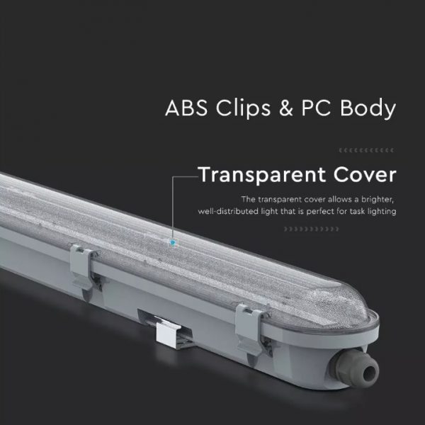 18W LED Waterproof Fitting  60cm/2ft  Transparent Cover