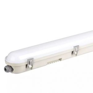 48W LED Waterproof Fitting 5ft/150cm - Milky Cover + SS Clips - Samsung Chip