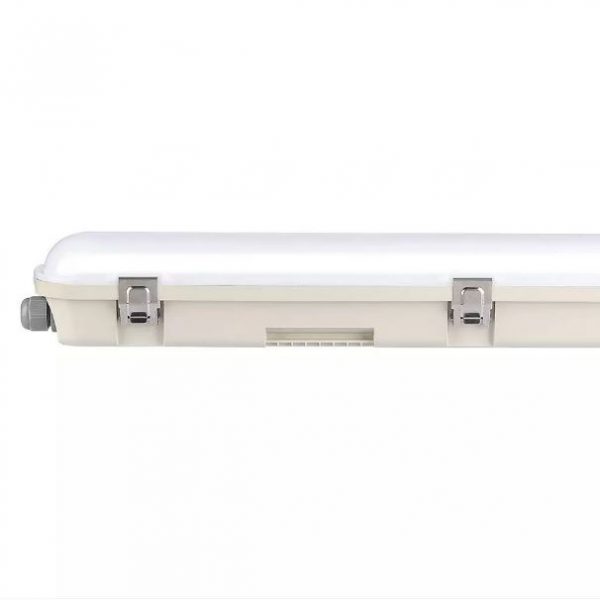 36W LED Waterproof Fitting 4ft/120cm  Milky Cover SS Clips