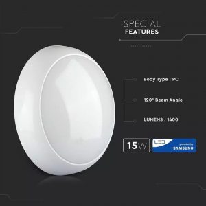 15W LED Dome Light CCT 3in1 with Switch - Samsung Chip IP65