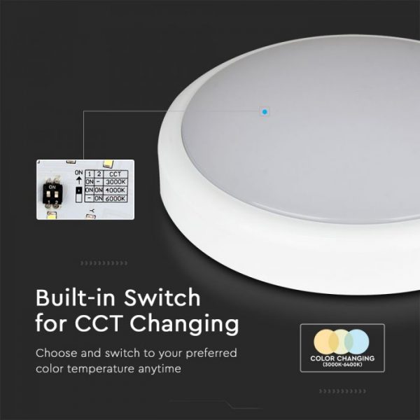 14W LED Dome Light with Sensor CCT 3in1 - Samsung Chip IP65