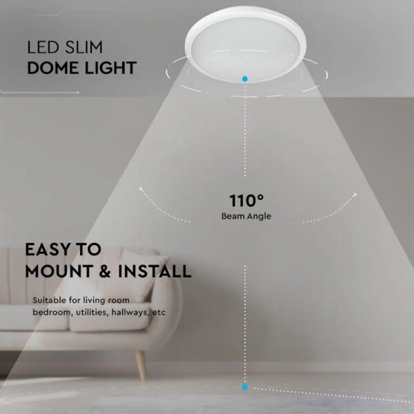 12W Slim Dome Light Samsung Chip IP65