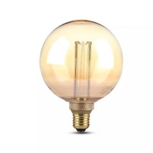 4W G125 LED Art Filament Bulb Amber Glass E27 1800K