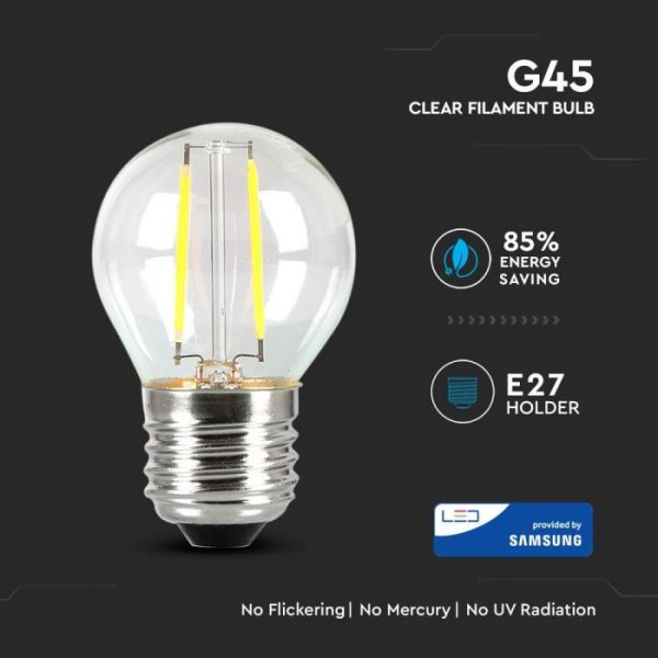 4W G45 Filament Bulb Clear Glass E27