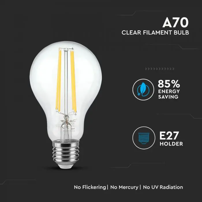12W LED Bulb A60 E27 Clear Glass