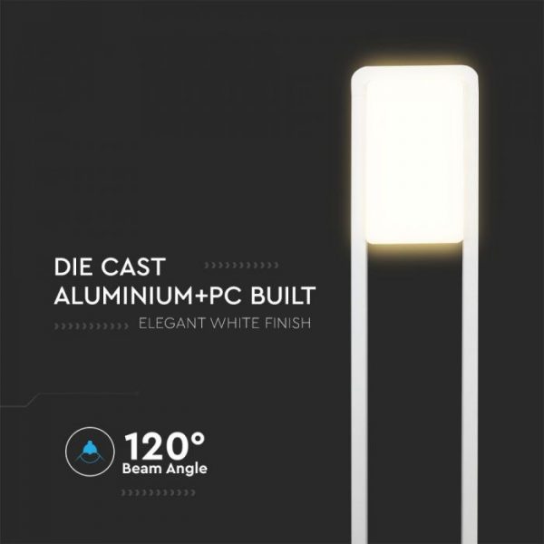 10W Led Bollard Lamp IP65 Samsung Chip White and Black Finish