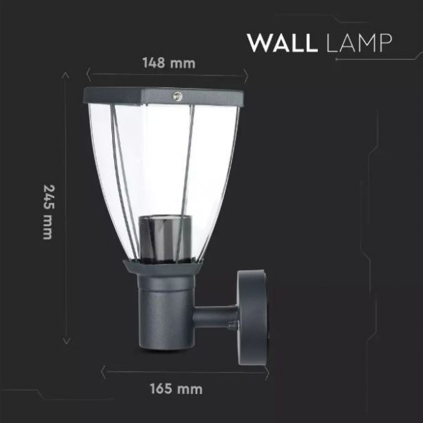 Garden Wall Lamp E27 Max 40W Dark Grey (Up Lighting)