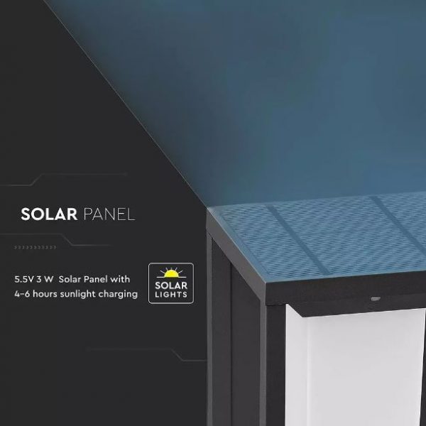 2W Led Solar Wall Light Samsung Chip 3000K Grey Body