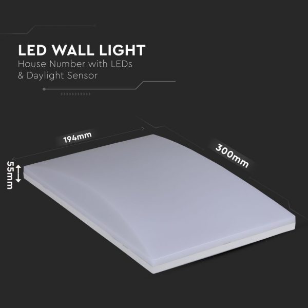 10W Led Wall Light with House Number Daylight Sensor