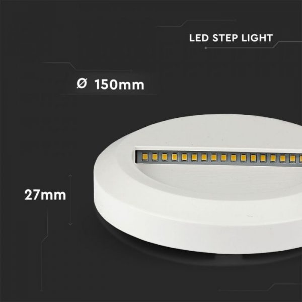 2W Led Step Light Round IP65 55˚ Beam Angle