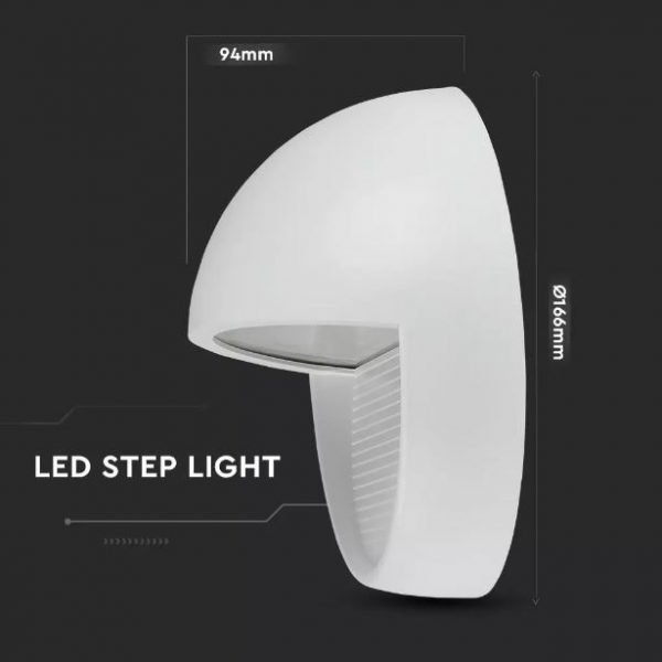 3W Led Step Light Round IP65 90˚ Beam Angle