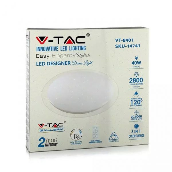 LED Designer Domelight 465mm 20W/40W/20W CCT 3in1 IP20