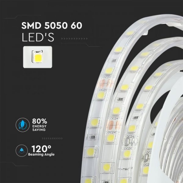 9W LED Strip 60LEDs IP65 24V - 5m Reel SMD