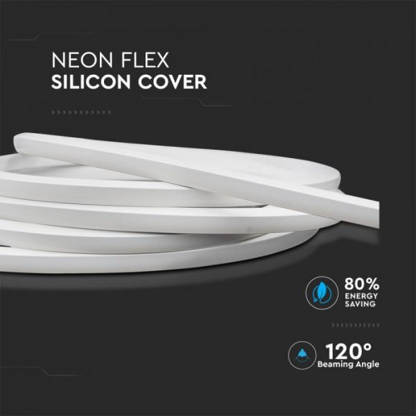8W/m Neon Flex with Silicone Cover IP65 24V 5m roll