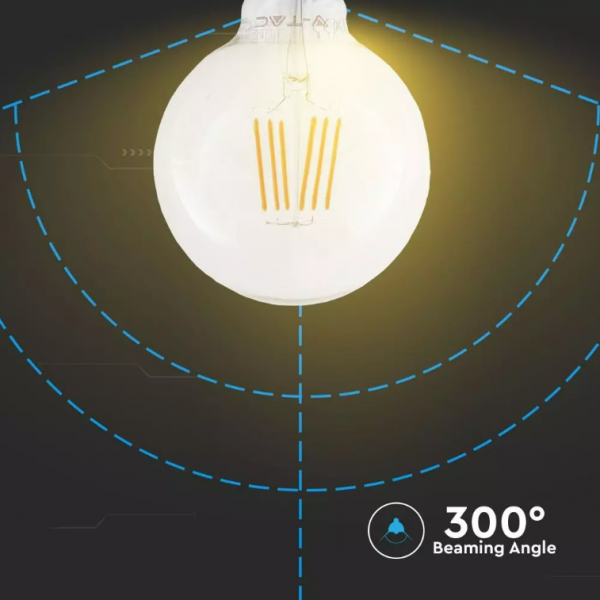6W G125 LED Filament Bulb Clear Glass