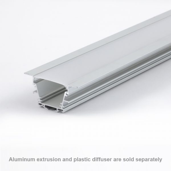 Plastic diffuser OPAL for wide recessed aluminium profile 50mm