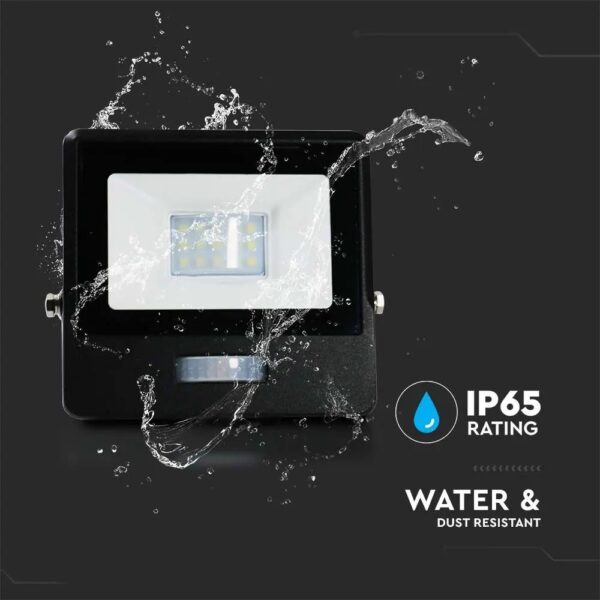 10W LED Floodlight PIR Sensor SMD Black and White Body