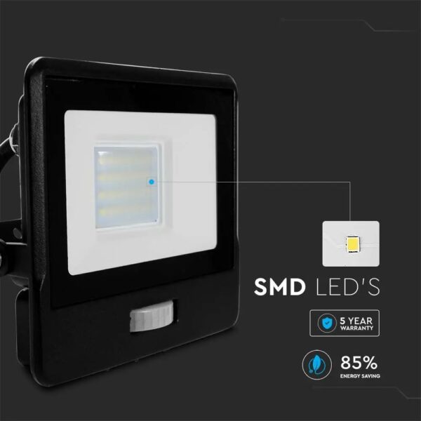 20W LED Floodlight PIR Sensor SMD Samsung Chip 1m Wire