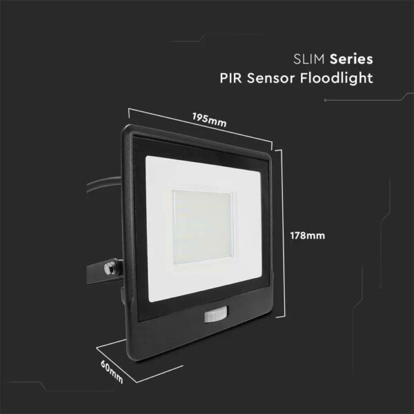 50W LED Floodlight PIR Sensor SMD Samsung Chip with 1 Meter Cable