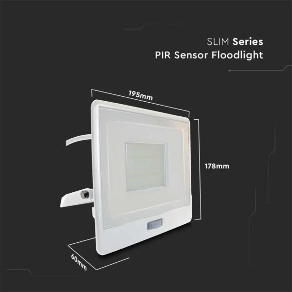 50W LED Floodlight PIR Sensor SMD with 1 Meter Cable
