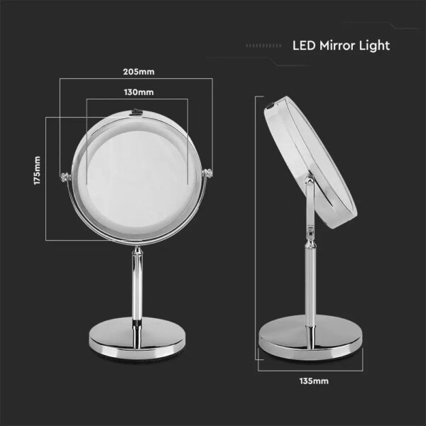 3W Led Mirror Light 4xAA Battery Chrome