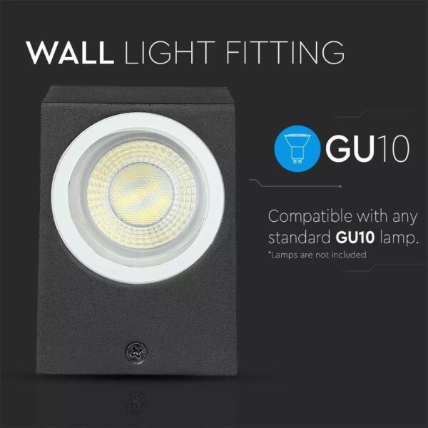 1 Way GU10 Wall Fitting Square Black/White IP44