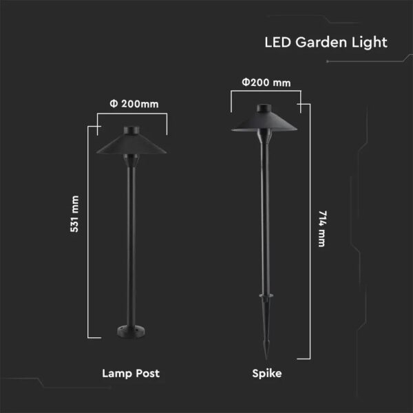 7W Led Garden Spike Light Samsung Chip Black Body Ip65
