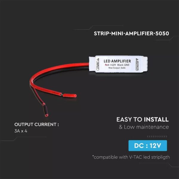 Mini Amplifier For Led Strip Rgb 5050 3*4A