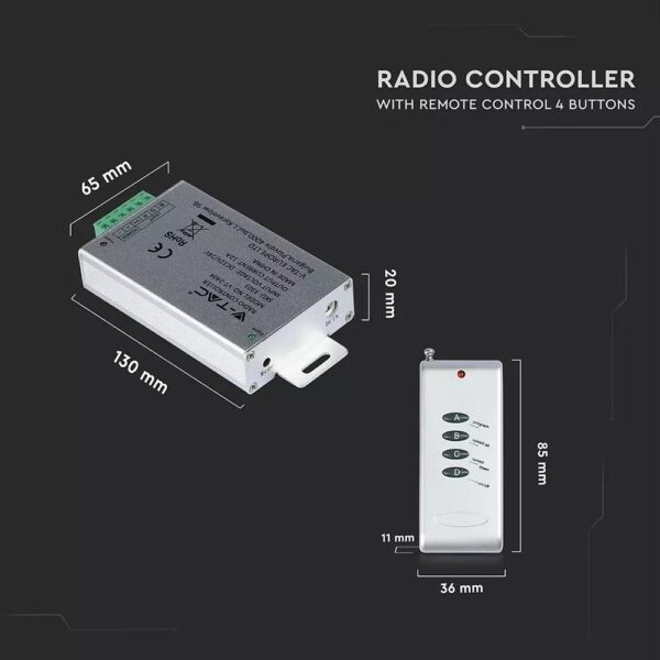 144W Radio Controller With Remote Control 4 Buttons