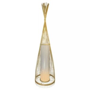 Wooden Floor Lamp With Rattan Lampshade E27 Holder D:400*1000mm