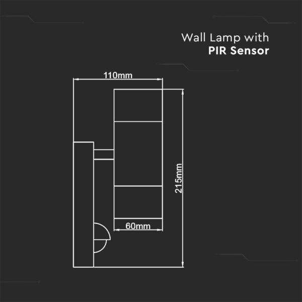 Glass Gu10 Wall Fitting Sensor Stainless Steel Body 2 Way Ip44