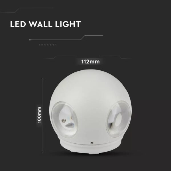 4W Led Wall Light(Round) Ip65-White Body