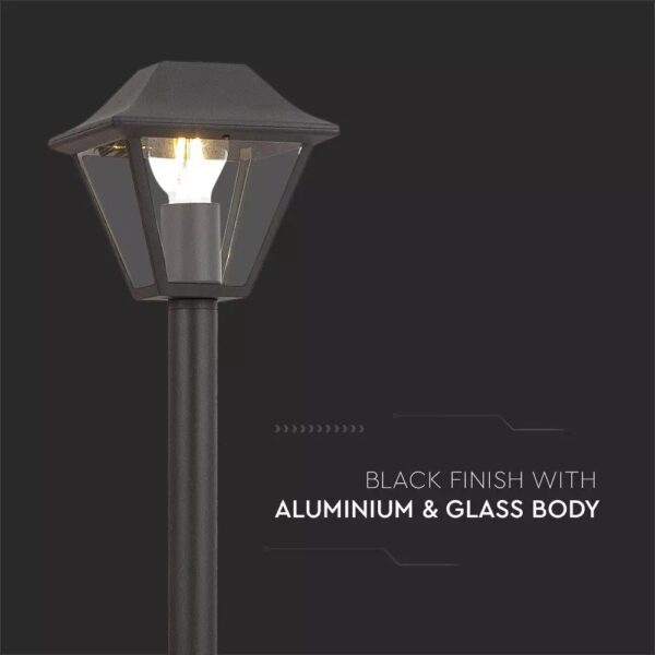 Pole Lamp-Matt Black(Clear Glass) E27