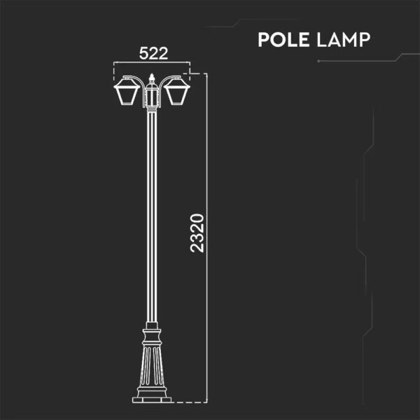 Pole Lamp-Matt Black(Clear Glass) 2*E27