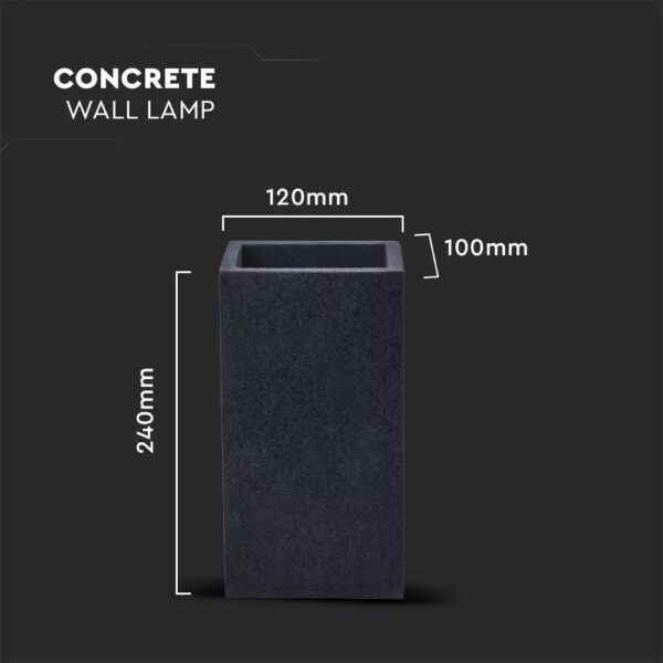 Led Concrete Wall Lamp Square 240mm G9 Ip20