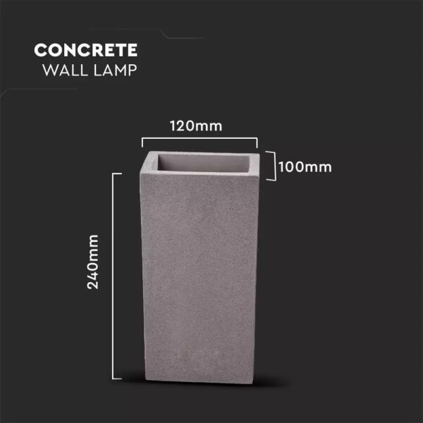 Led Concrete Wall Lamp Square 240mm G9 Ip20