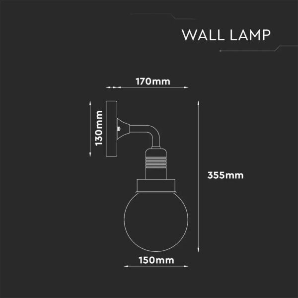 Wall Lamp Matt Black Down Ip65 ABS Lampshade