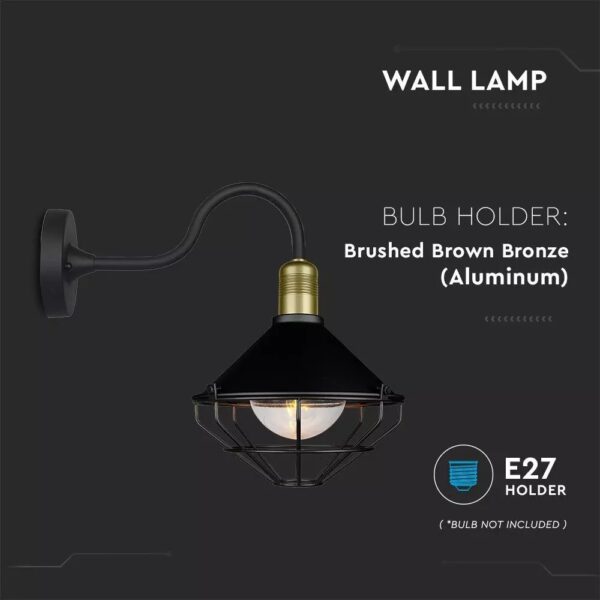 Wall Lamp Matt Black Down Ip65