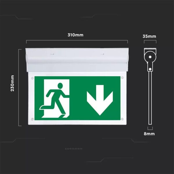 2W Wall Surface Emergency Exit Light With Samsung Led 6000k