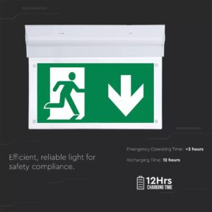 2W Wall Surface Emergency Exit Light With Samsung Led 6000k